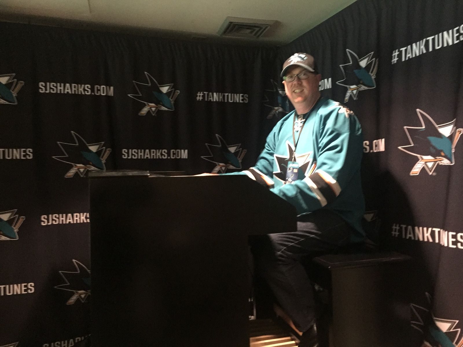 James at the San Jose Sharks organ booth